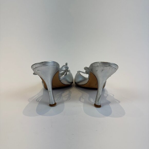 Manolo Blahnik Silver Strappy Sandals, Size 39.5 EU - Picture 6 of 16